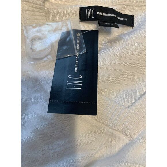 inc international concepts Mens New Solid White V Neck Sleeveless Sweater Vest M - Picture 4 of 6